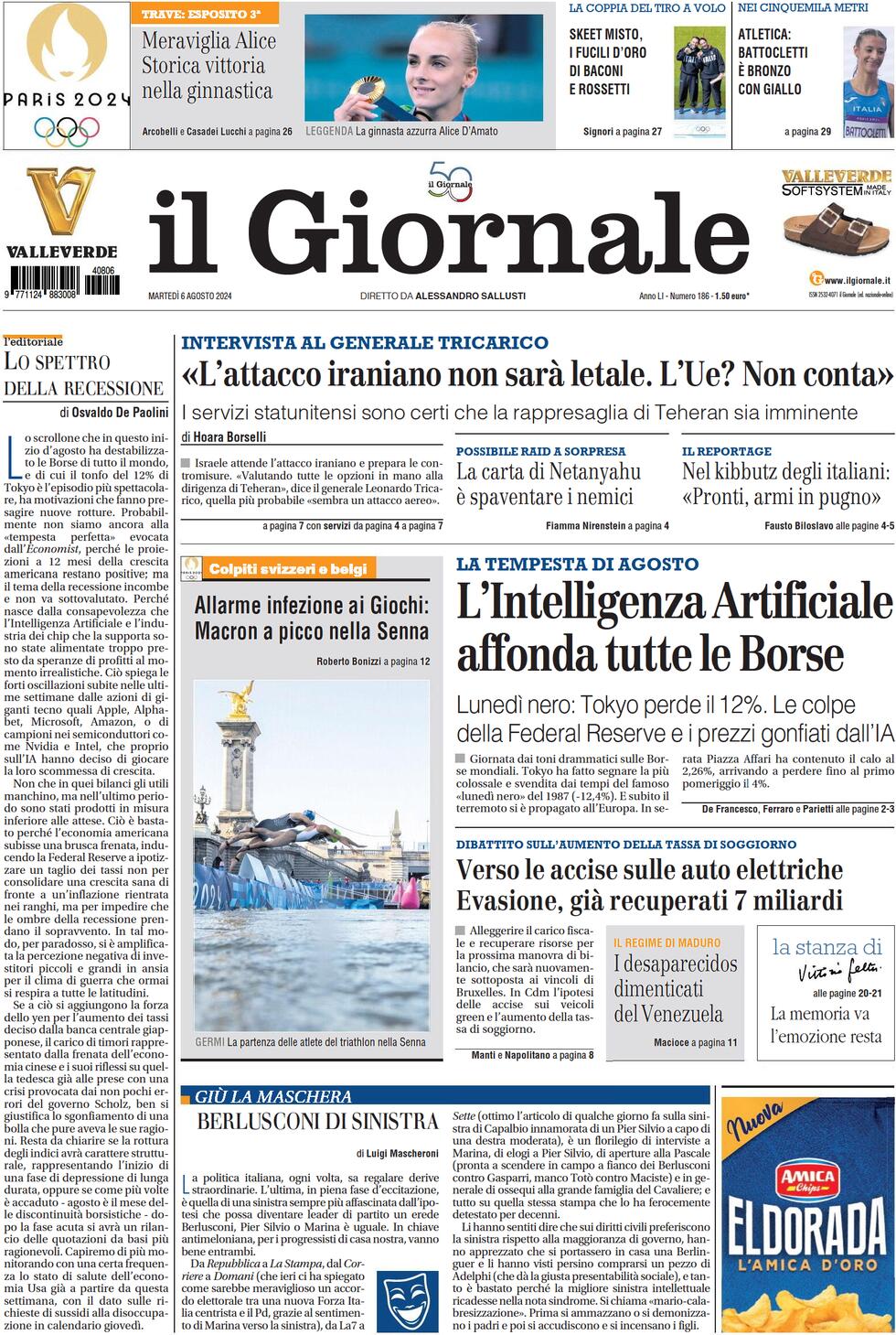 Prima-pagina-libero-edizione-di-oggi-06-08-2024