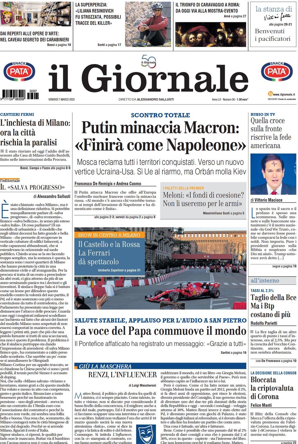 Prima-pagina-libero-edizione-di-oggi-07-03-2025