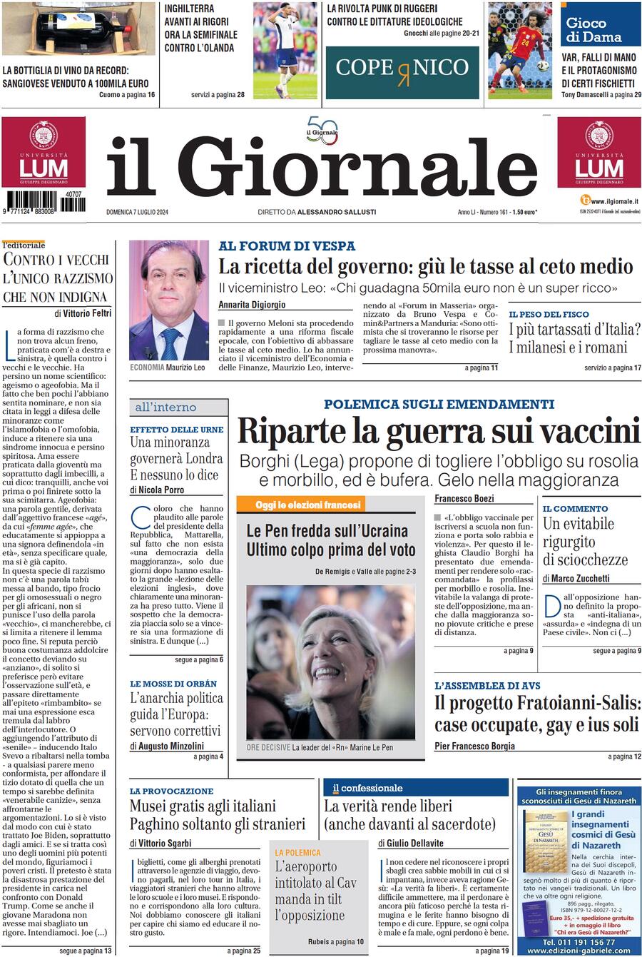 Prima-pagina-libero-edizione-di-oggi-07-07-2024