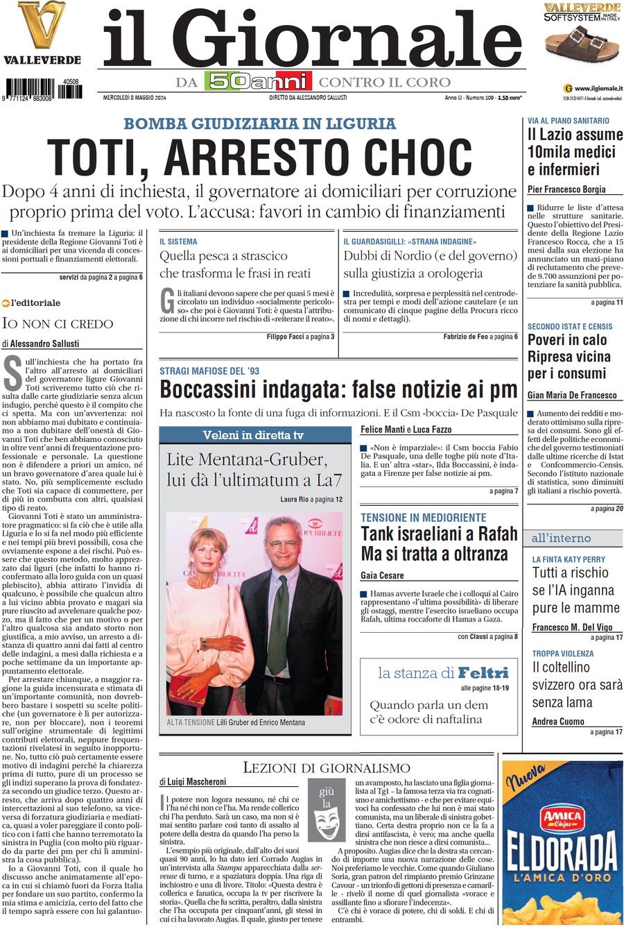 Prima-pagina-libero-edizione-di-oggi-08-05-2024