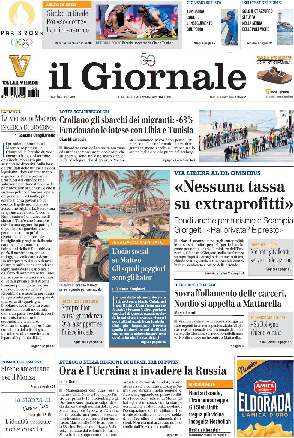 Prima-pagina-libero-edizione-di-oggi-08-08-2024