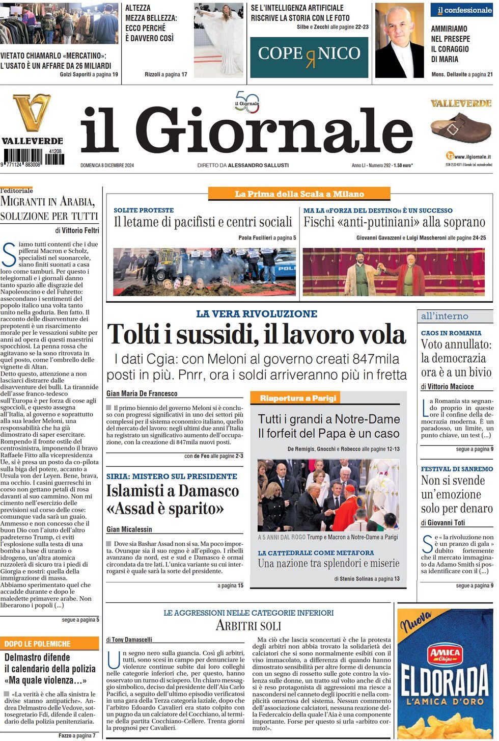 Prima-pagina-libero-edizione-di-oggi-08-12-2024