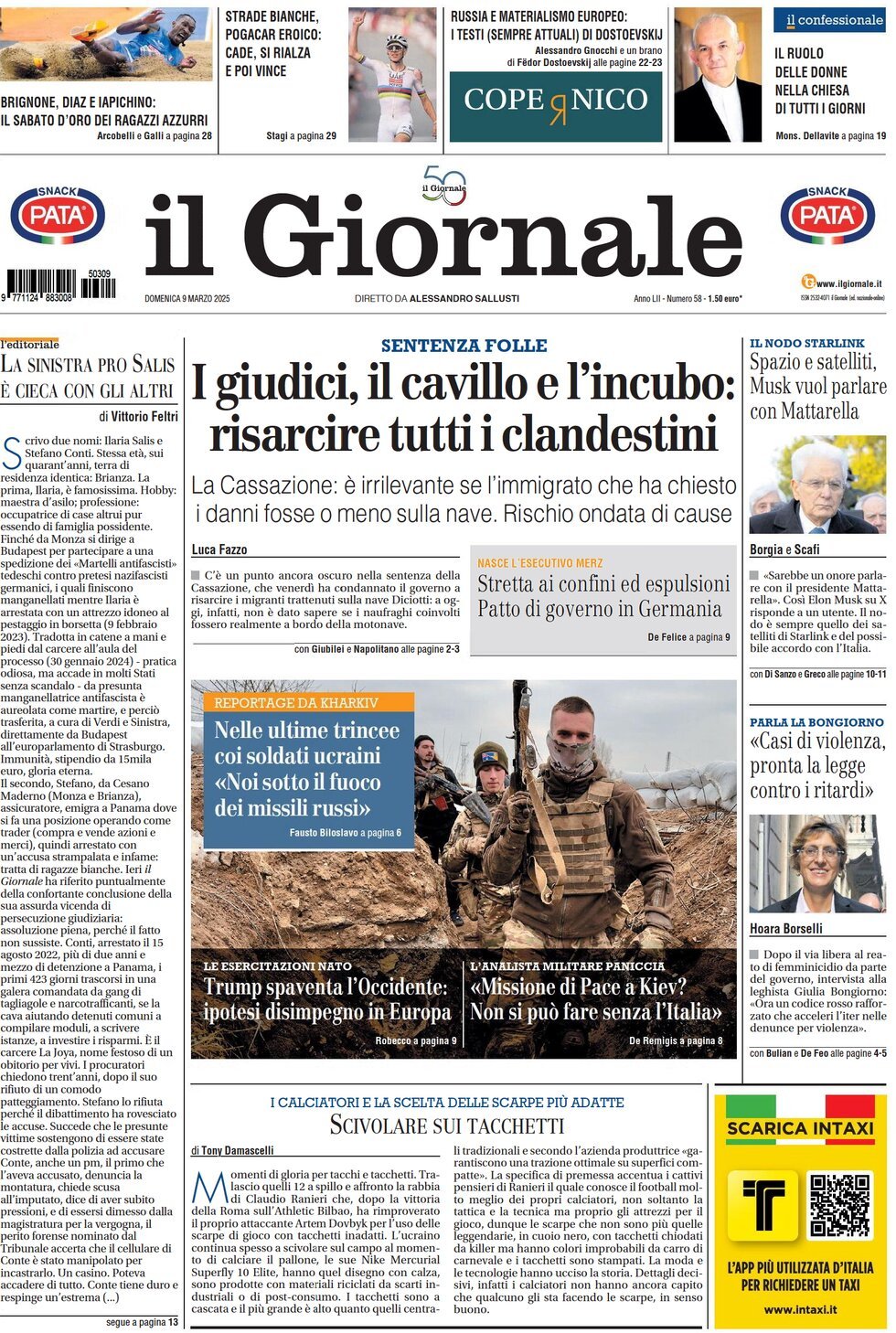 Prima-pagina-libero-edizione-di-oggi-09-03-2025