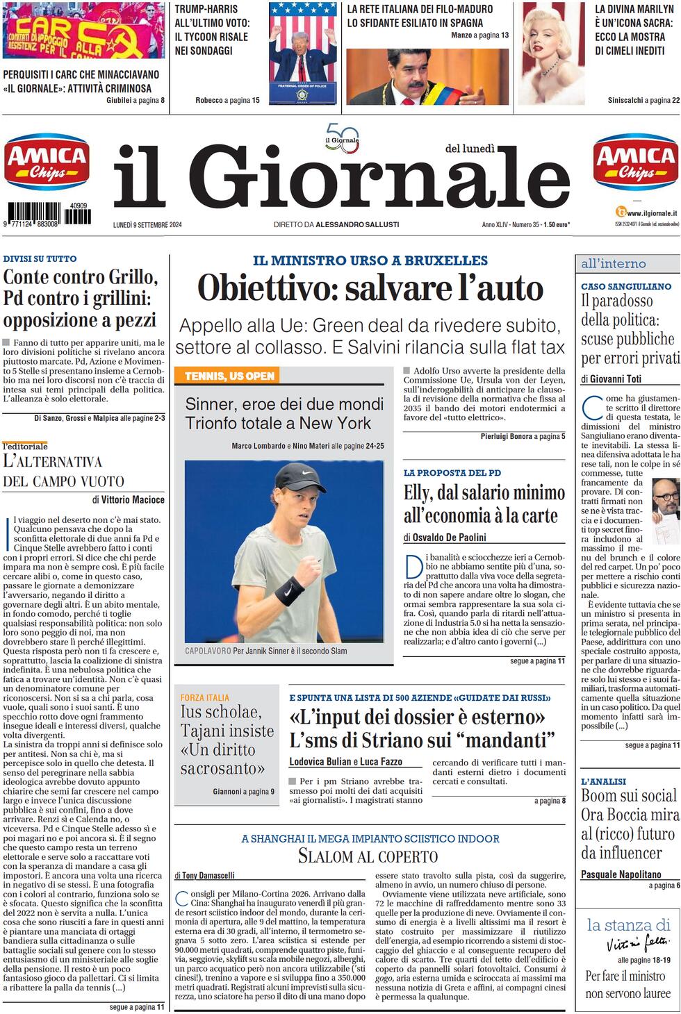 Prima-pagina-libero-edizione-di-oggi-09-09-2024