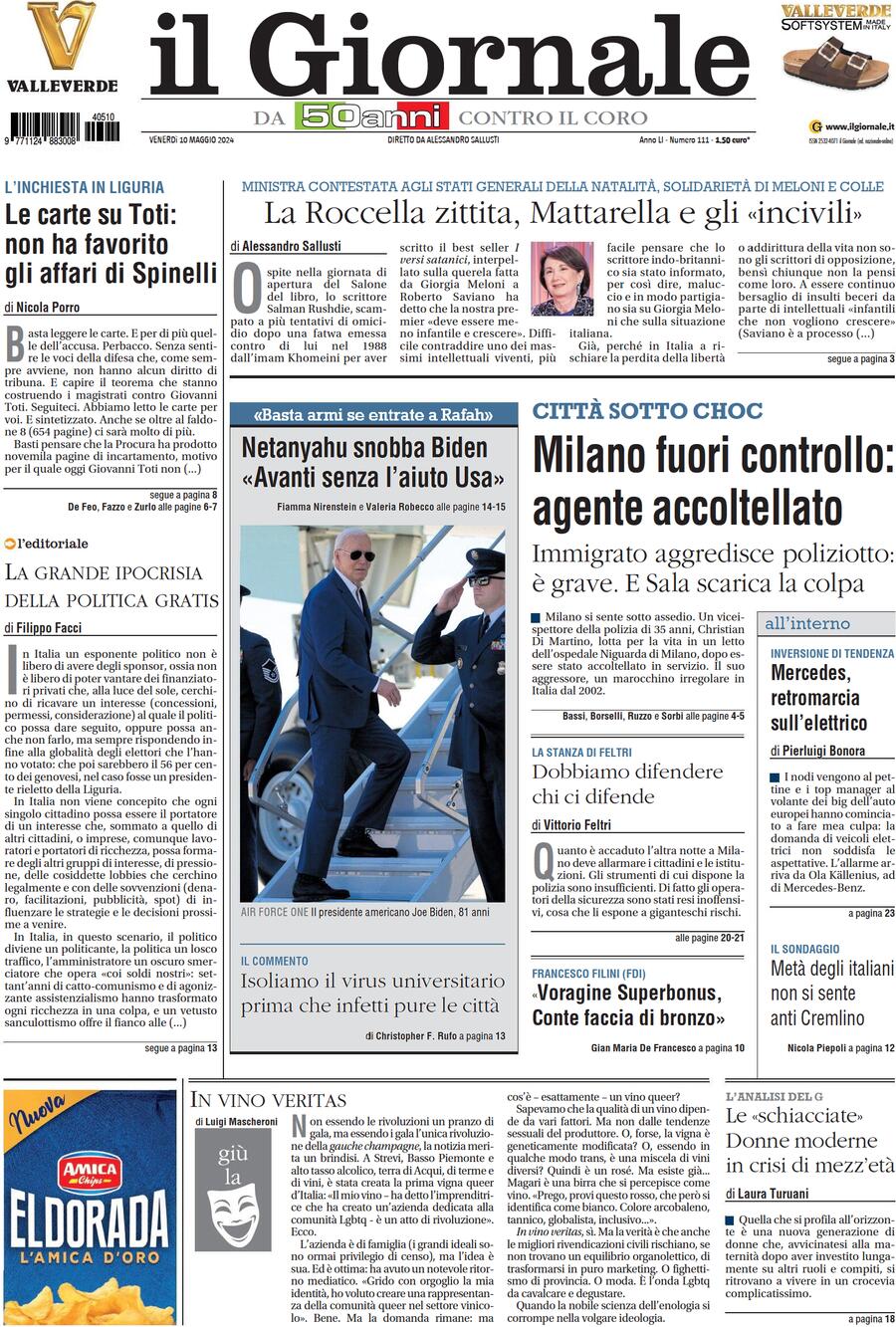 Prima-pagina-libero-edizione-di-oggi-10-05-2024