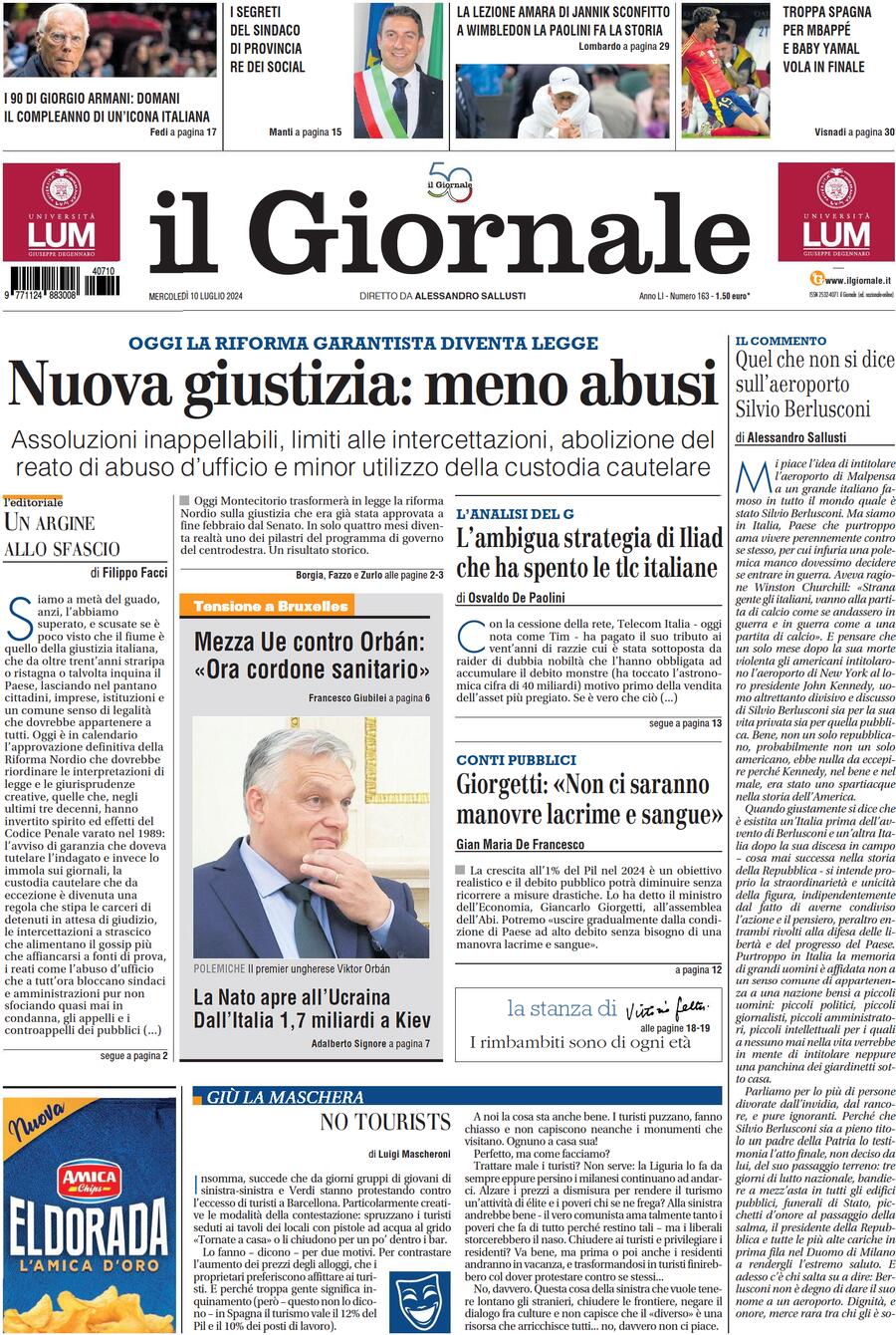 Prima-pagina-libero-edizione-di-oggi-10-07-2024