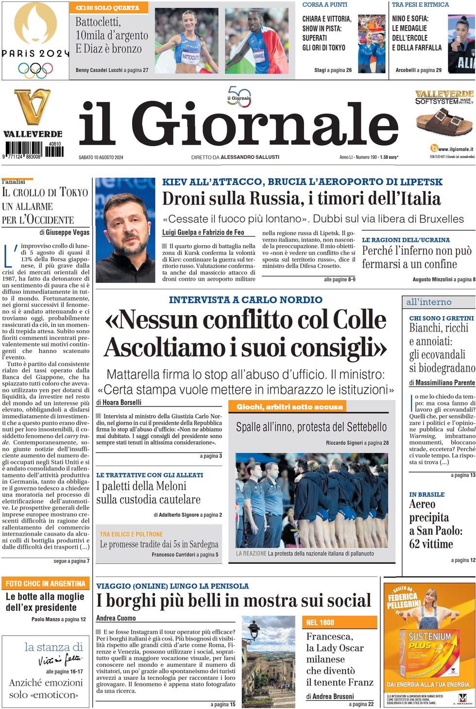 Prima-pagina-libero-edizione-di-oggi-10-08-2024