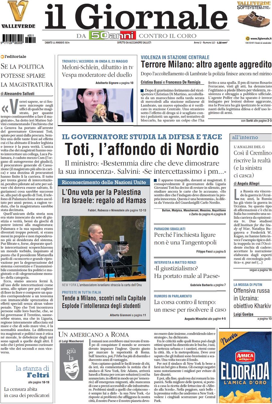 Prima-pagina-libero-edizione-di-oggi-11-05-2024