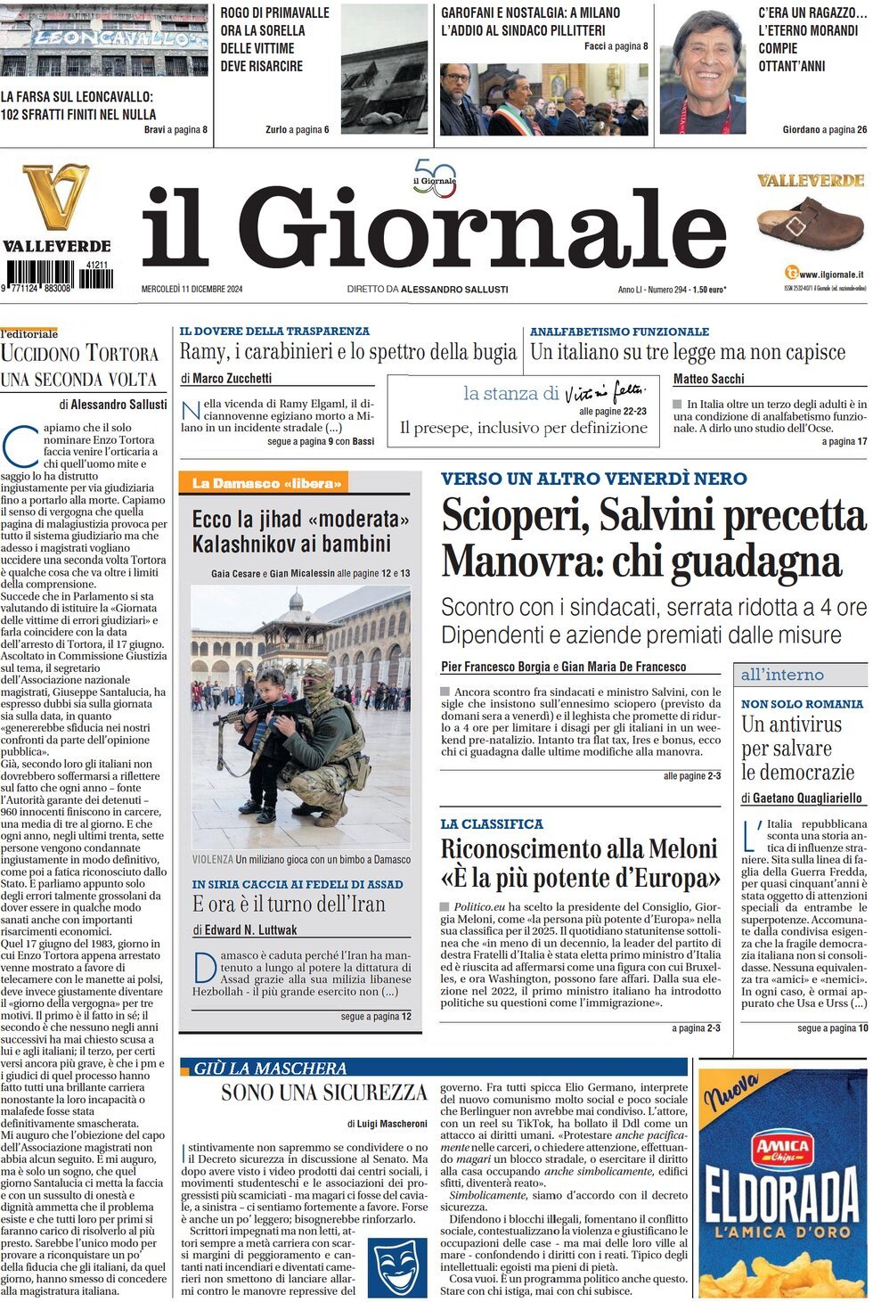 Prima-pagina-libero-edizione-di-oggi-11-12-2024