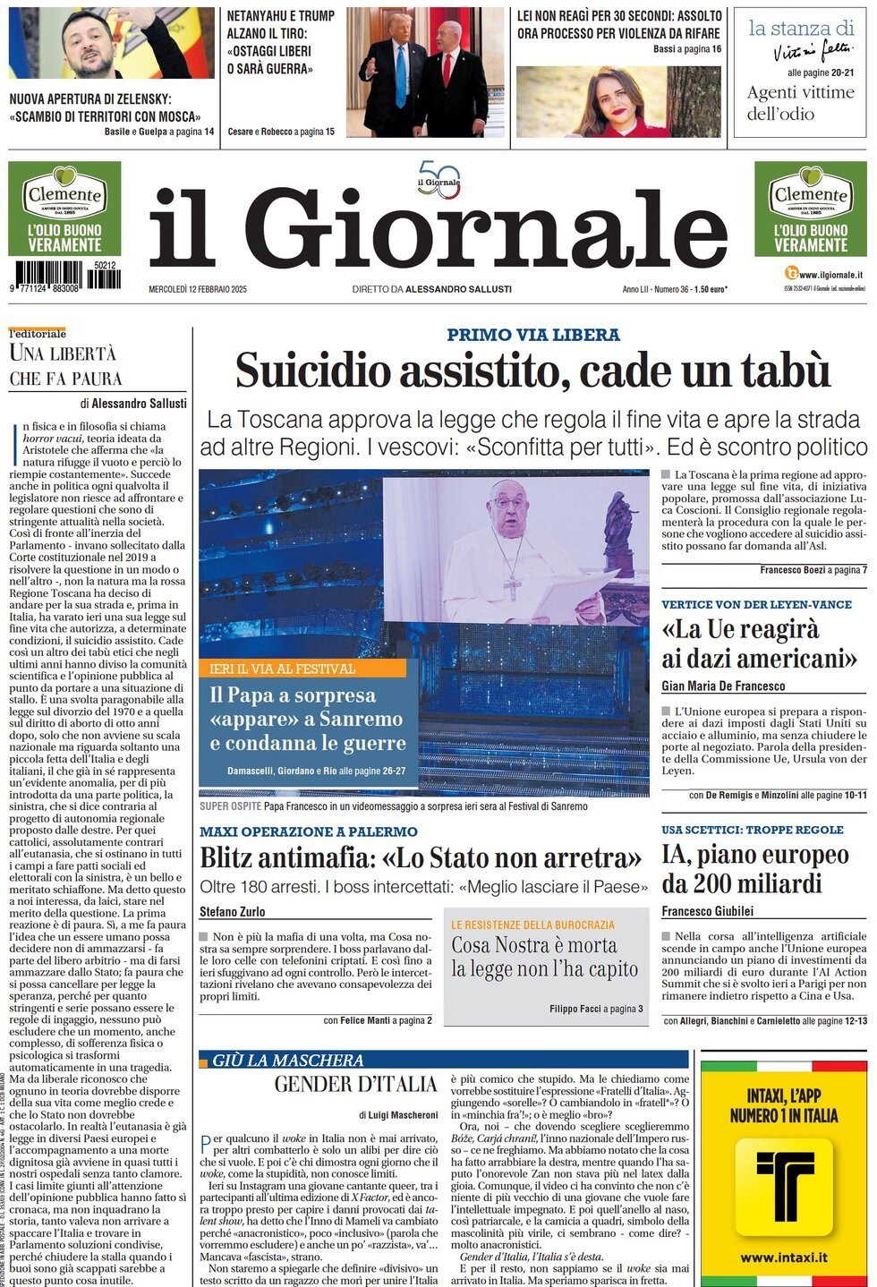 Prima-pagina-libero-edizione-di-oggi-12-02-2025