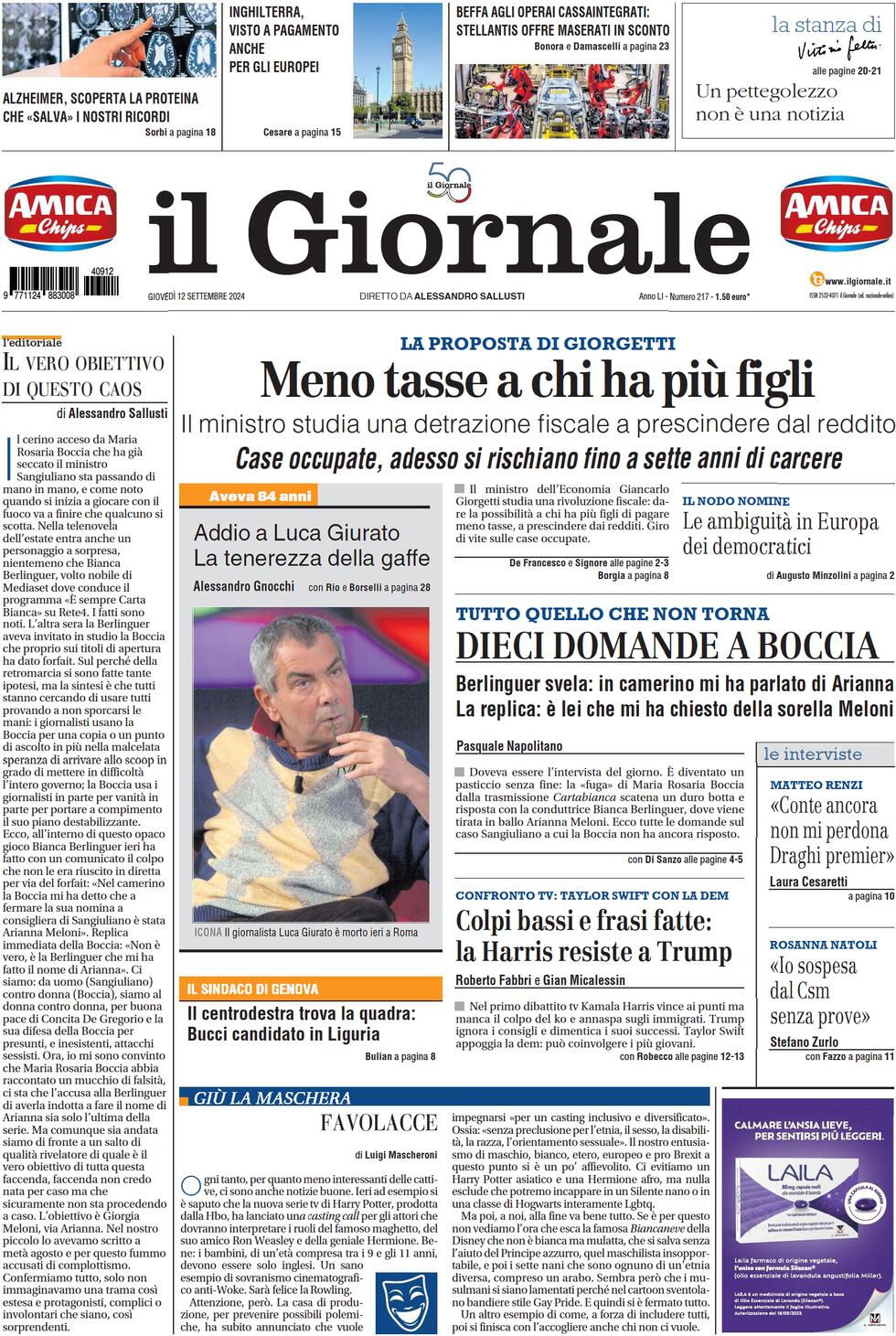 Prima-pagina-libero-edizione-di-oggi-12-09-2024