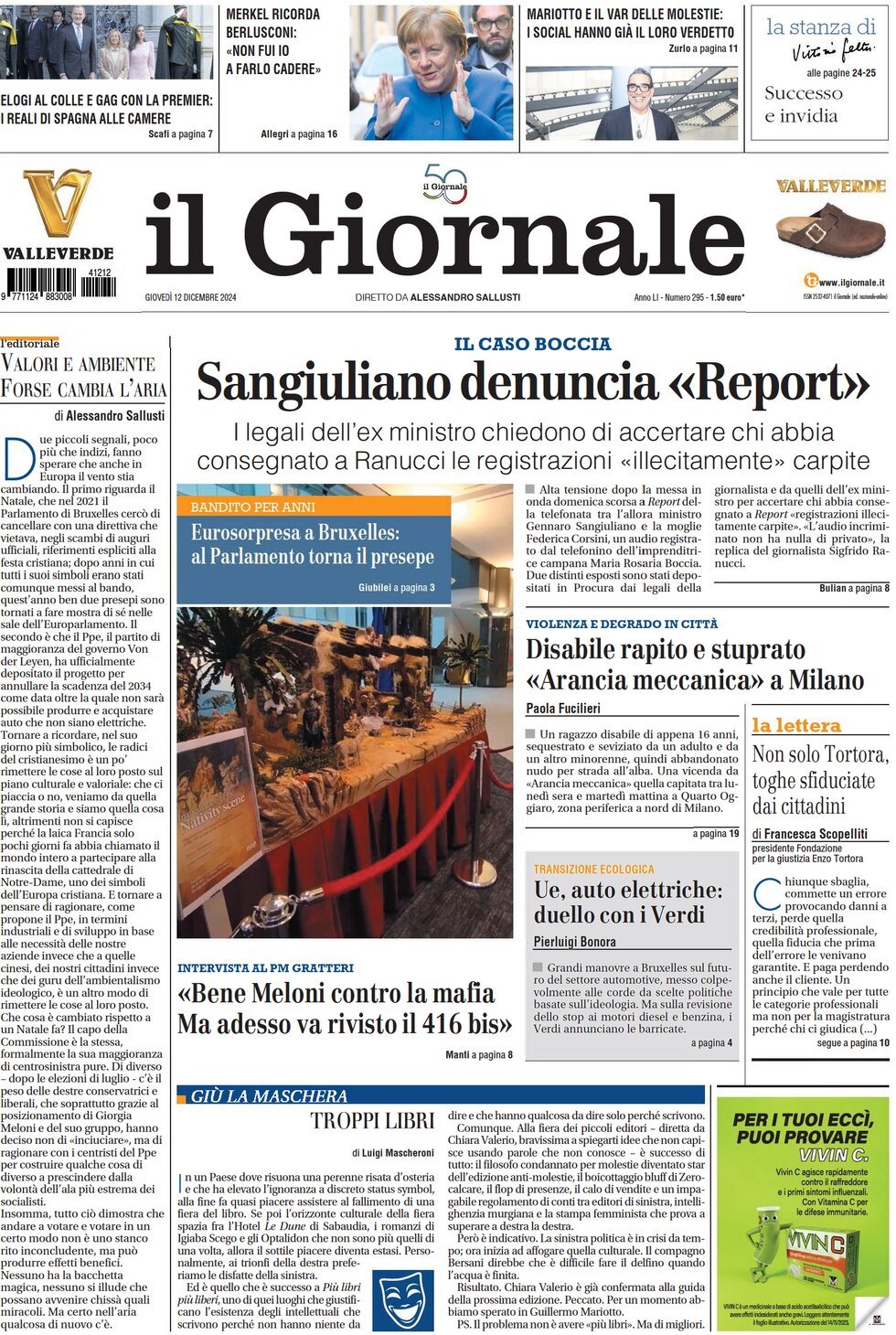 Prima-pagina-libero-edizione-di-oggi-12-12-2024