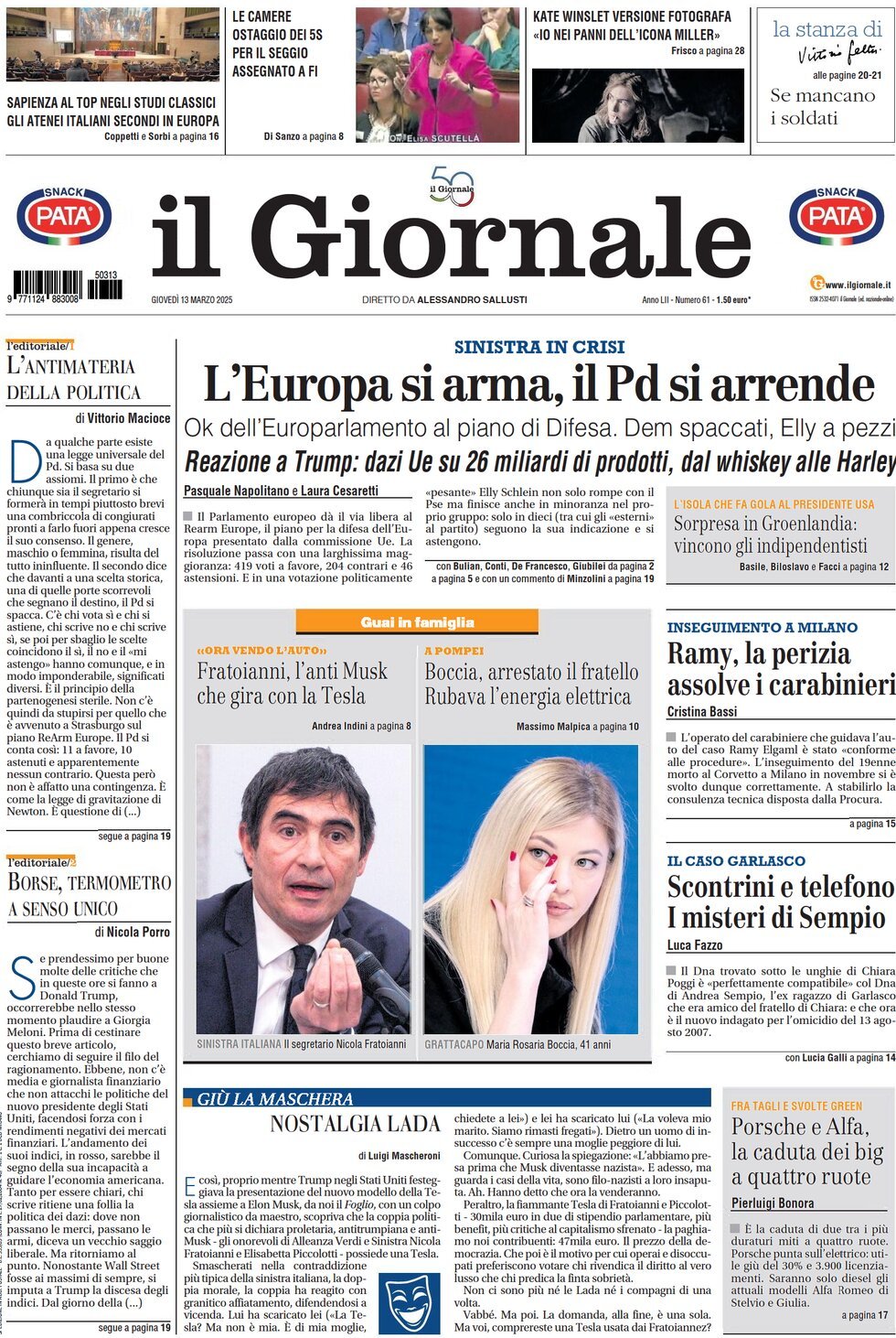 Prima-pagina-libero-edizione-di-oggi-13-03-2025