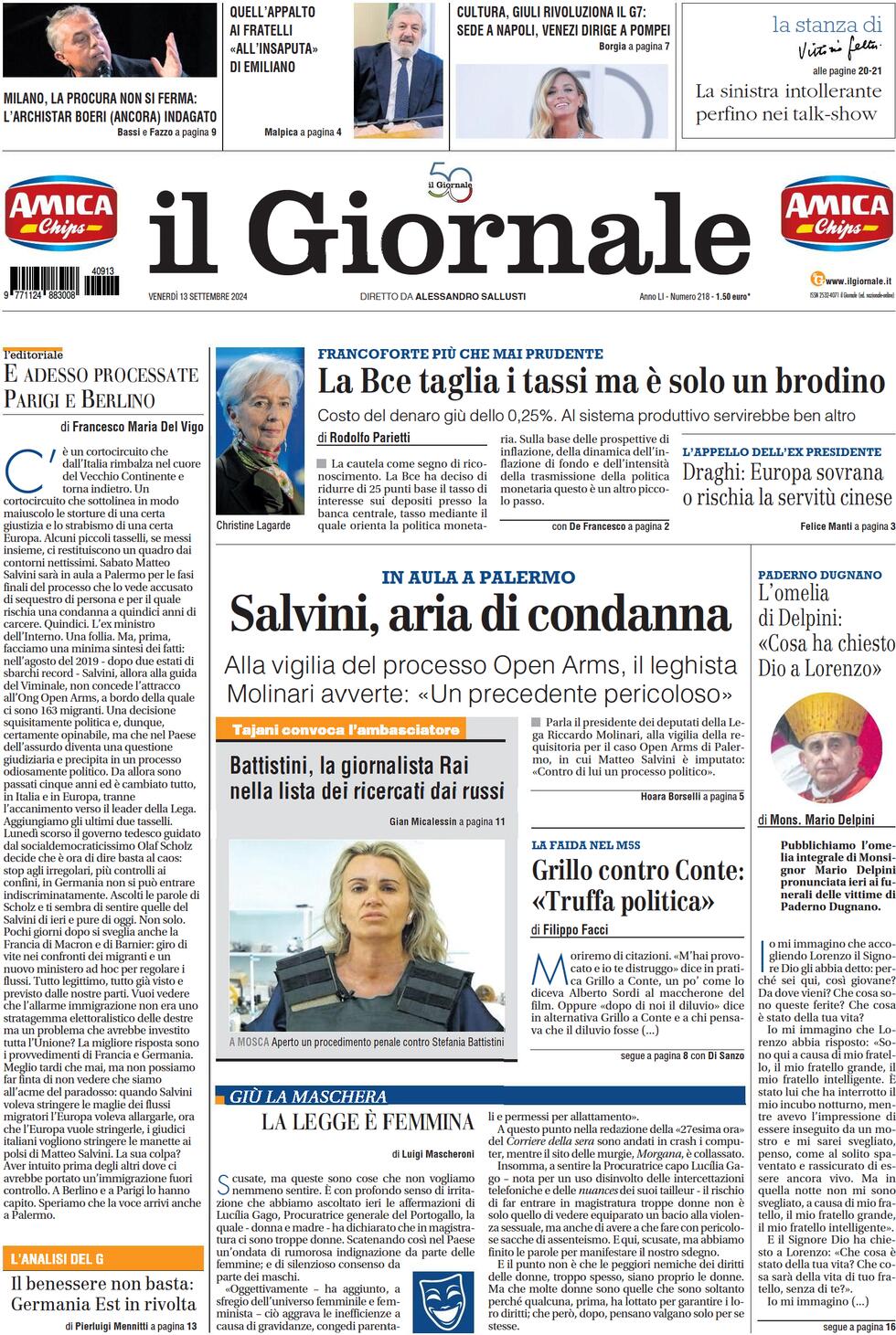 Prima-pagina-libero-edizione-di-oggi-13-09-2024