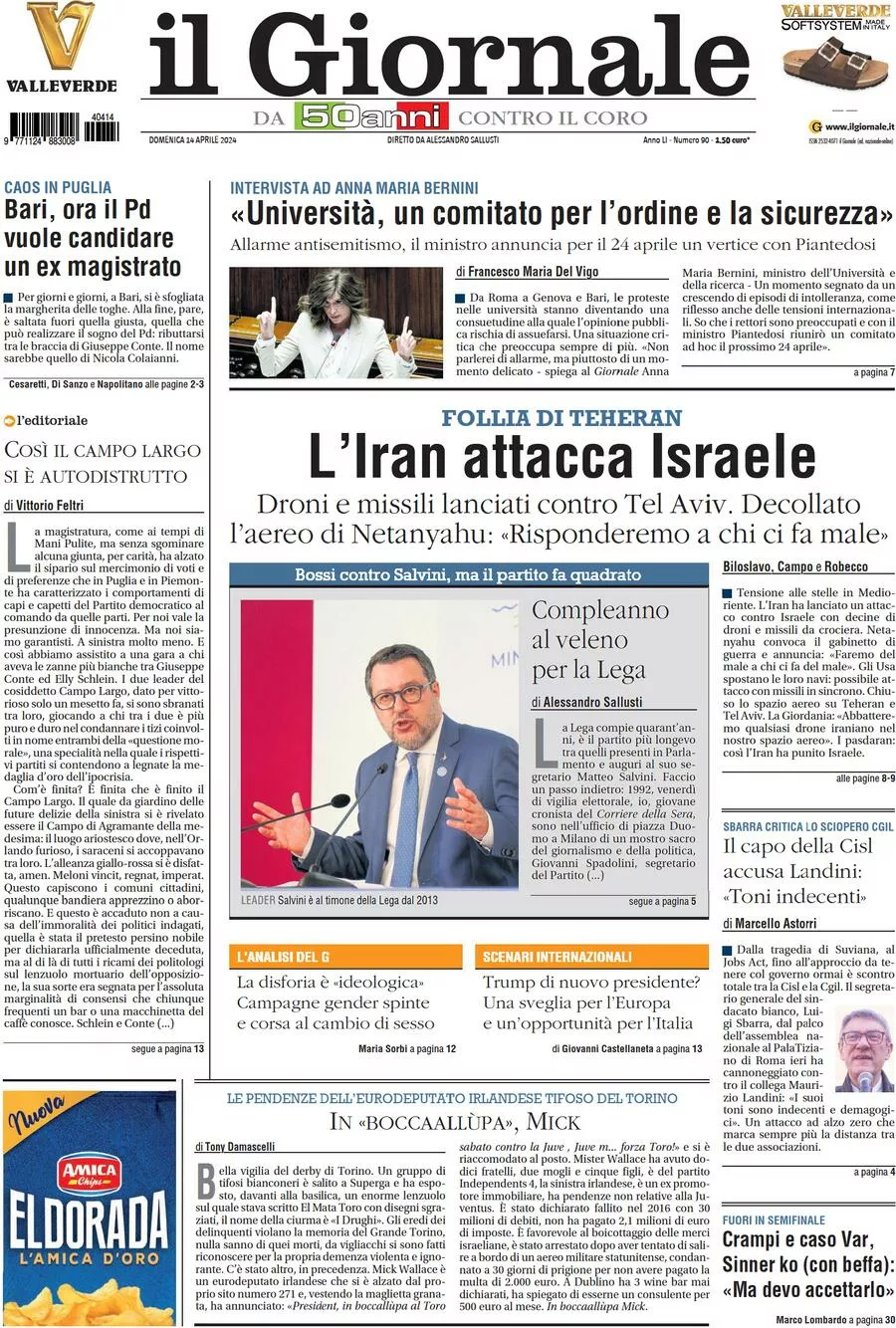 Prima-pagina-libero-edizione-di-oggi-14-04-2024