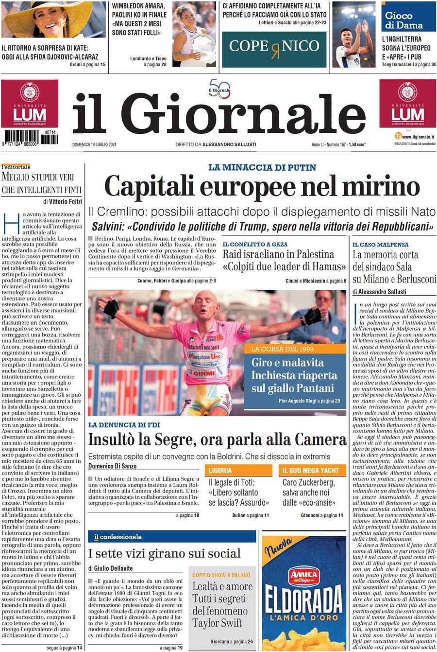 Prima-pagina-libero-edizione-di-oggi-14-07-2024