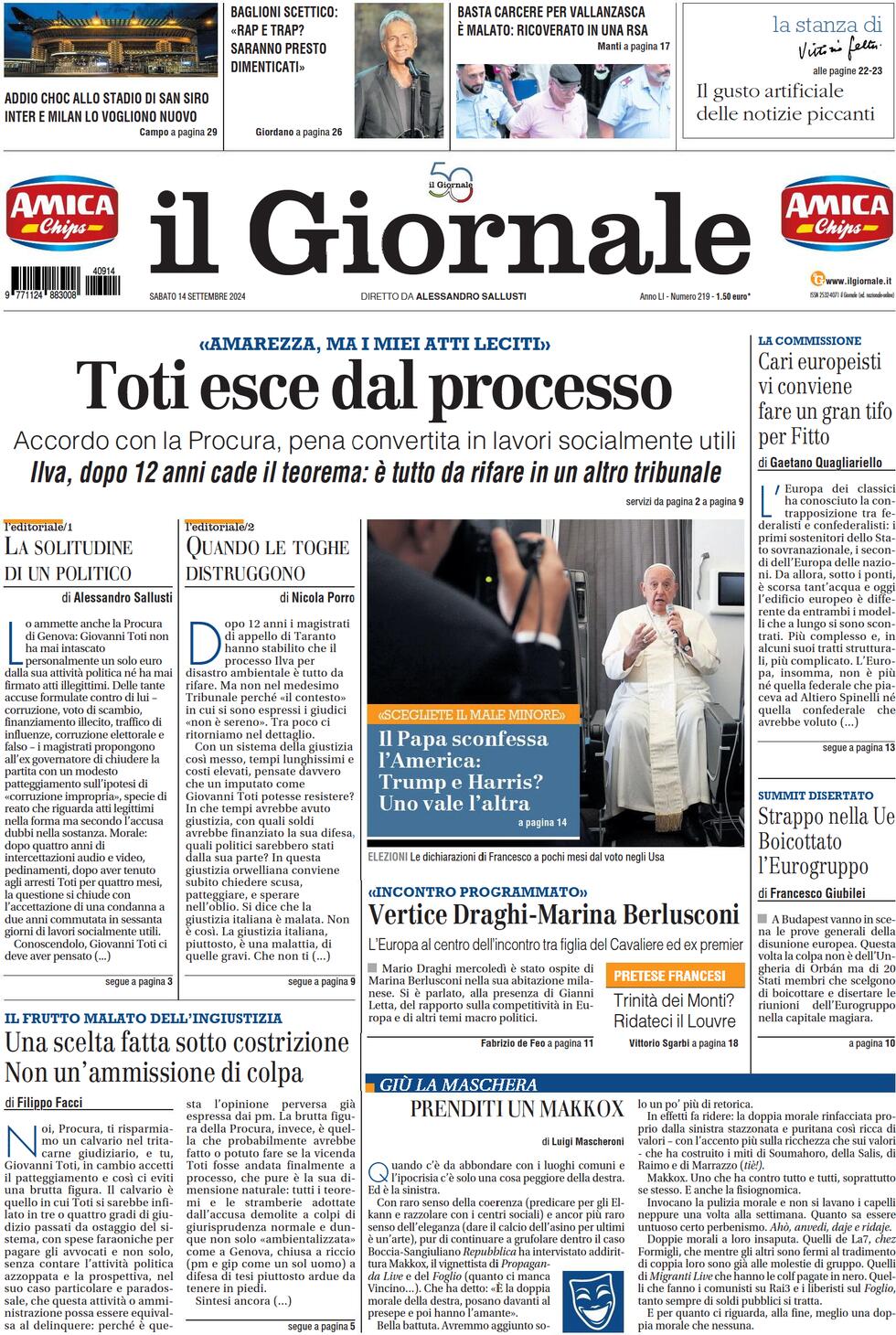 Prima-pagina-libero-edizione-di-oggi-14-09-2024