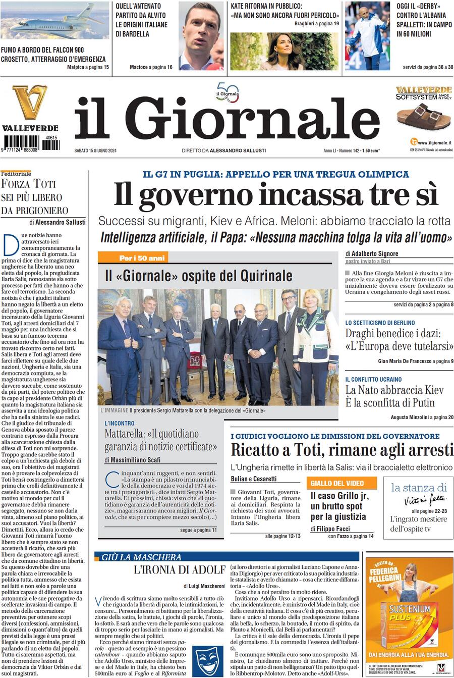 Prima-pagina-libero-edizione-di-oggi-15-06-2024