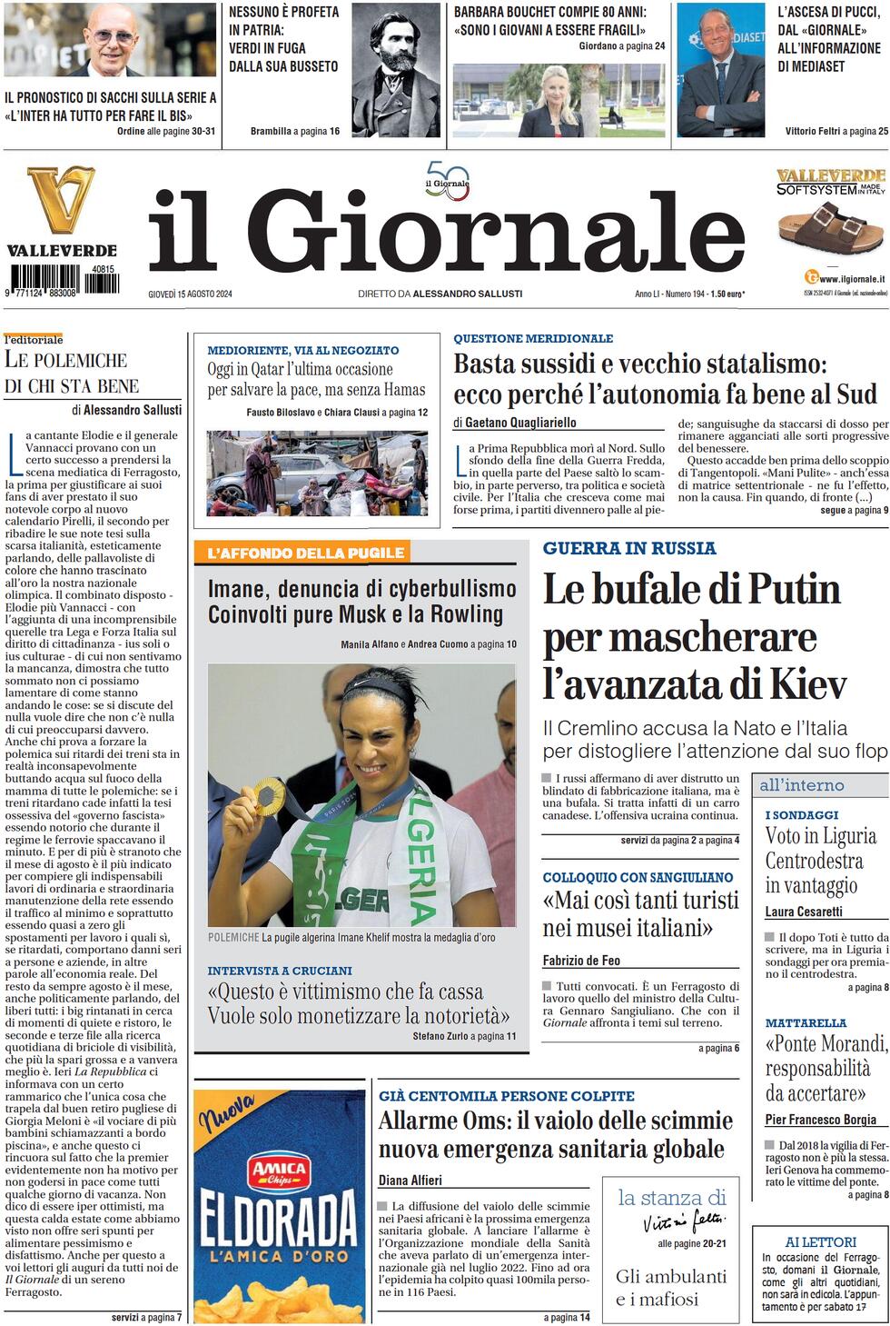 Prima-pagina-libero-edizione-di-oggi-15-08-2024