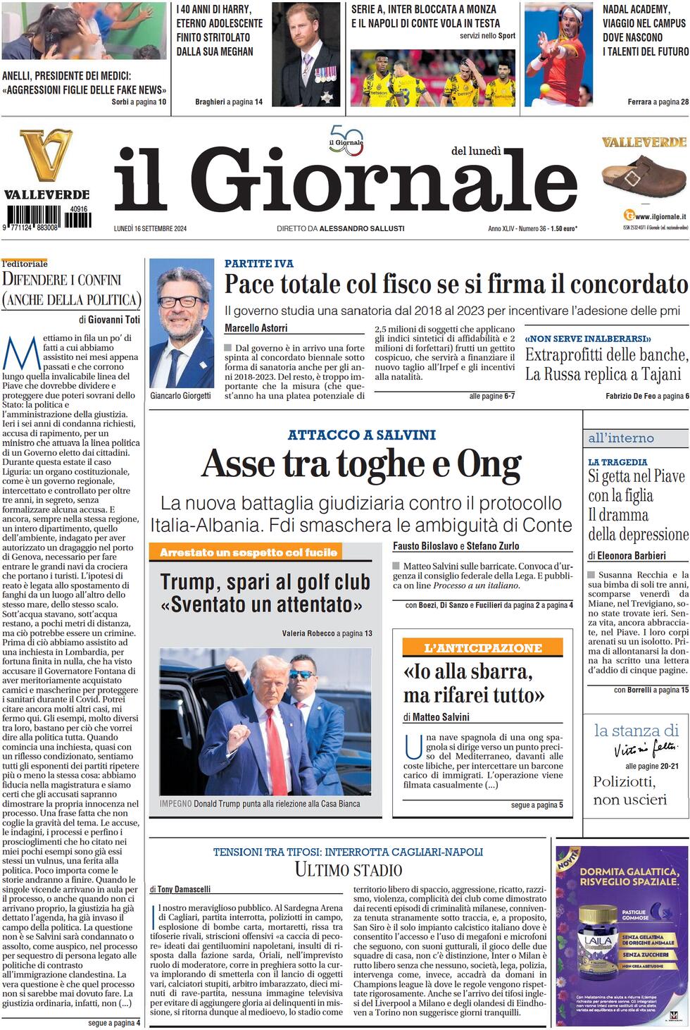 Prima-pagina-libero-edizione-di-oggi-16-09-2024