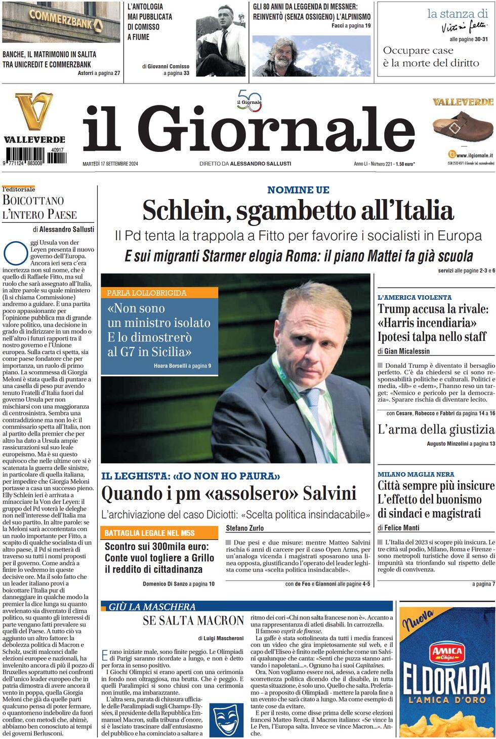 Prima-pagina-libero-edizione-di-oggi-17-09-2024