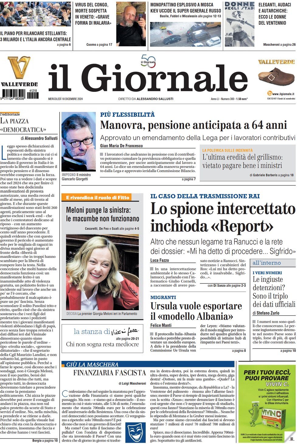 Prima-pagina-libero-edizione-di-oggi-18-12-2024