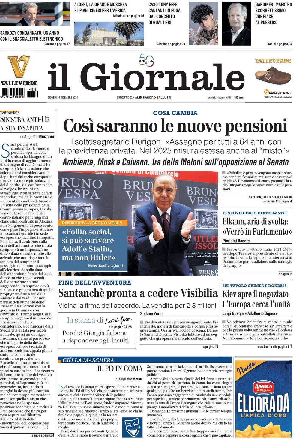 Prima-pagina-libero-edizione-di-oggi-19-12-2024