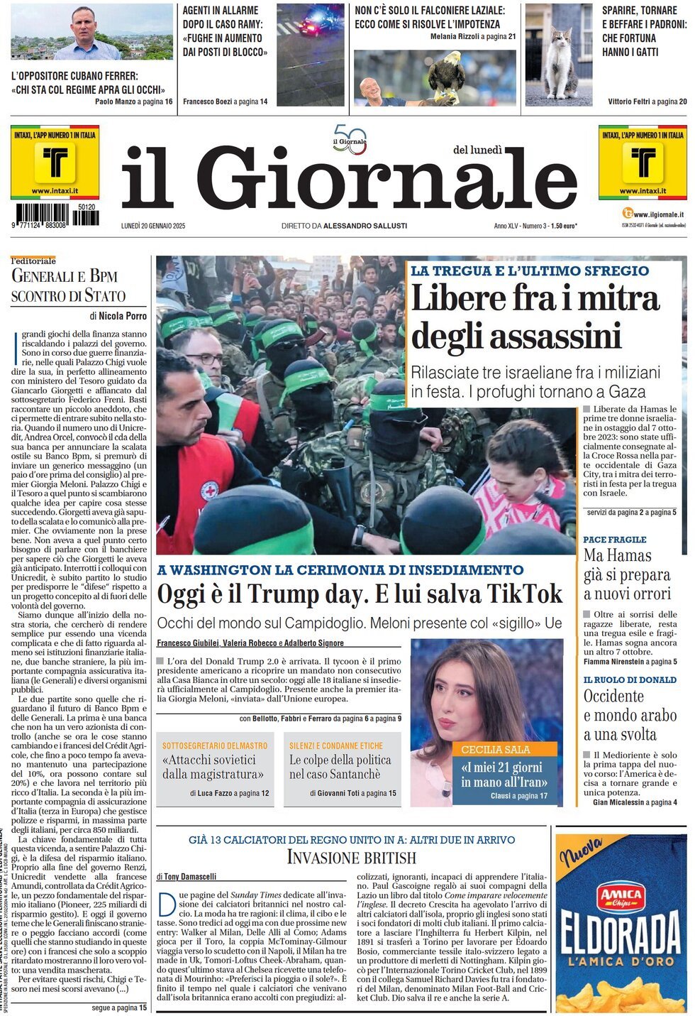 Prima-pagina-libero-edizione-di-oggi-20-01-2025