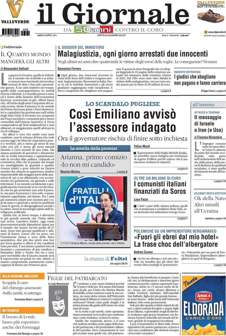 Prima-pagina-libero-edizione-di-oggi-20-04-2024