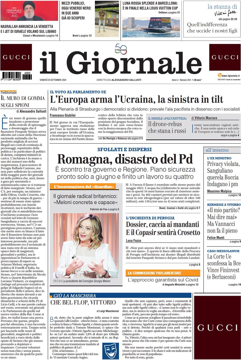 Prima-pagina-libero-edizione-di-oggi-20-09-2024