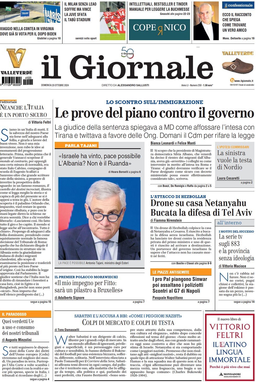 Prima-pagina-libero-edizione-di-oggi-20-10-2024