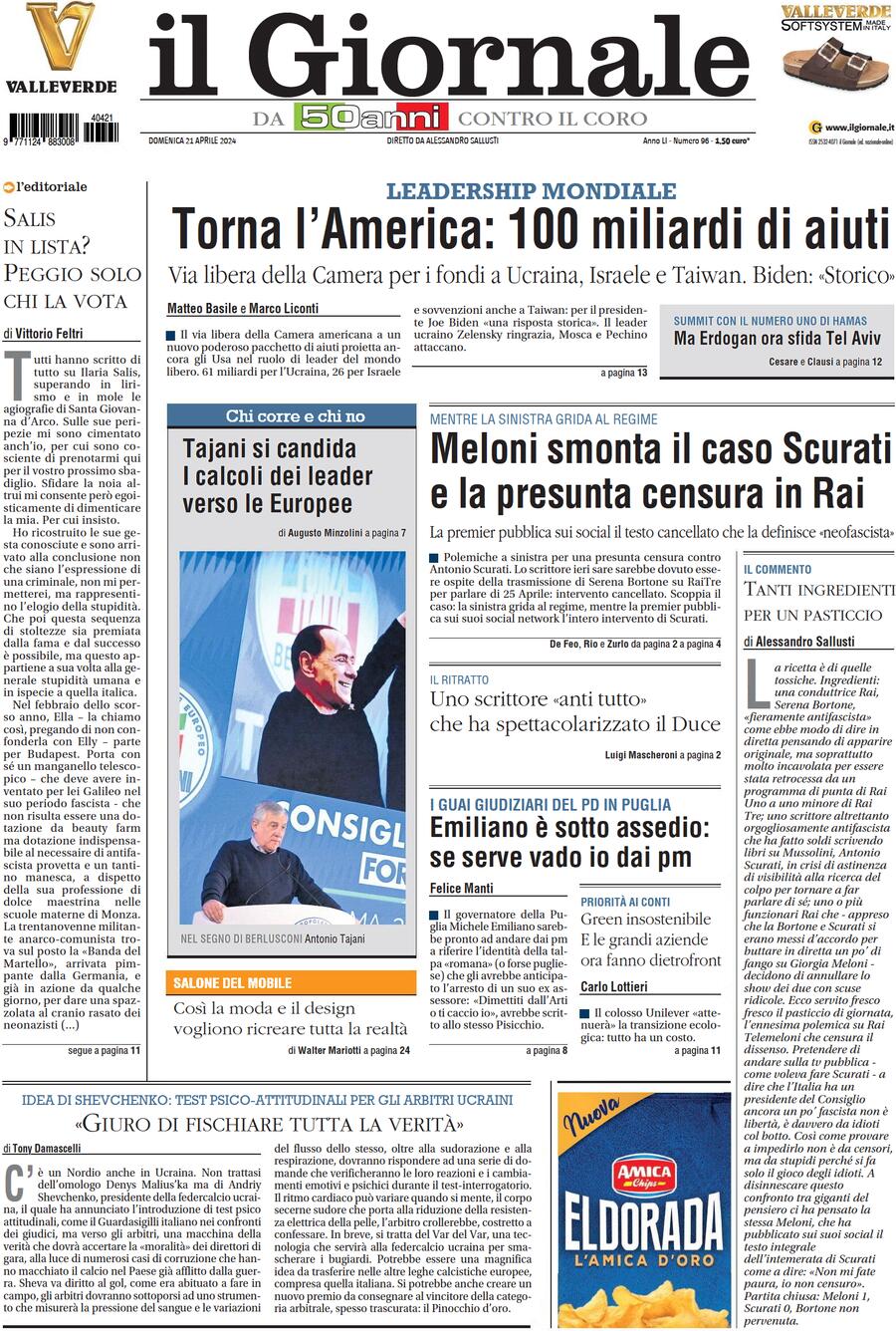 Prima-pagina-libero-edizione-di-oggi-21-04-2024