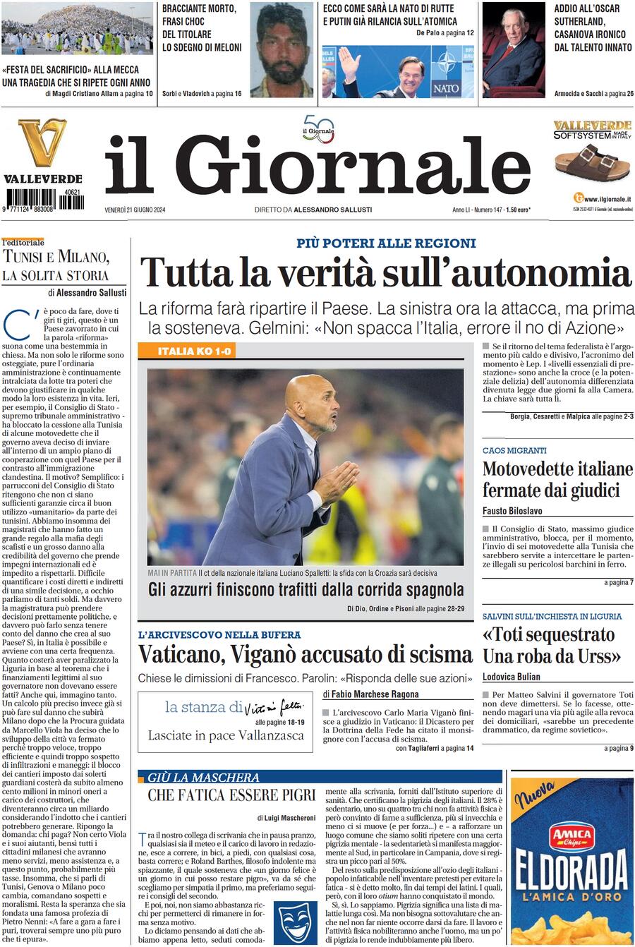 Prima-pagina-libero-edizione-di-oggi-21-06-2024