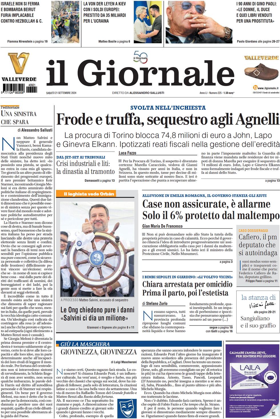 Prima-pagina-libero-edizione-di-oggi-21-09-2024