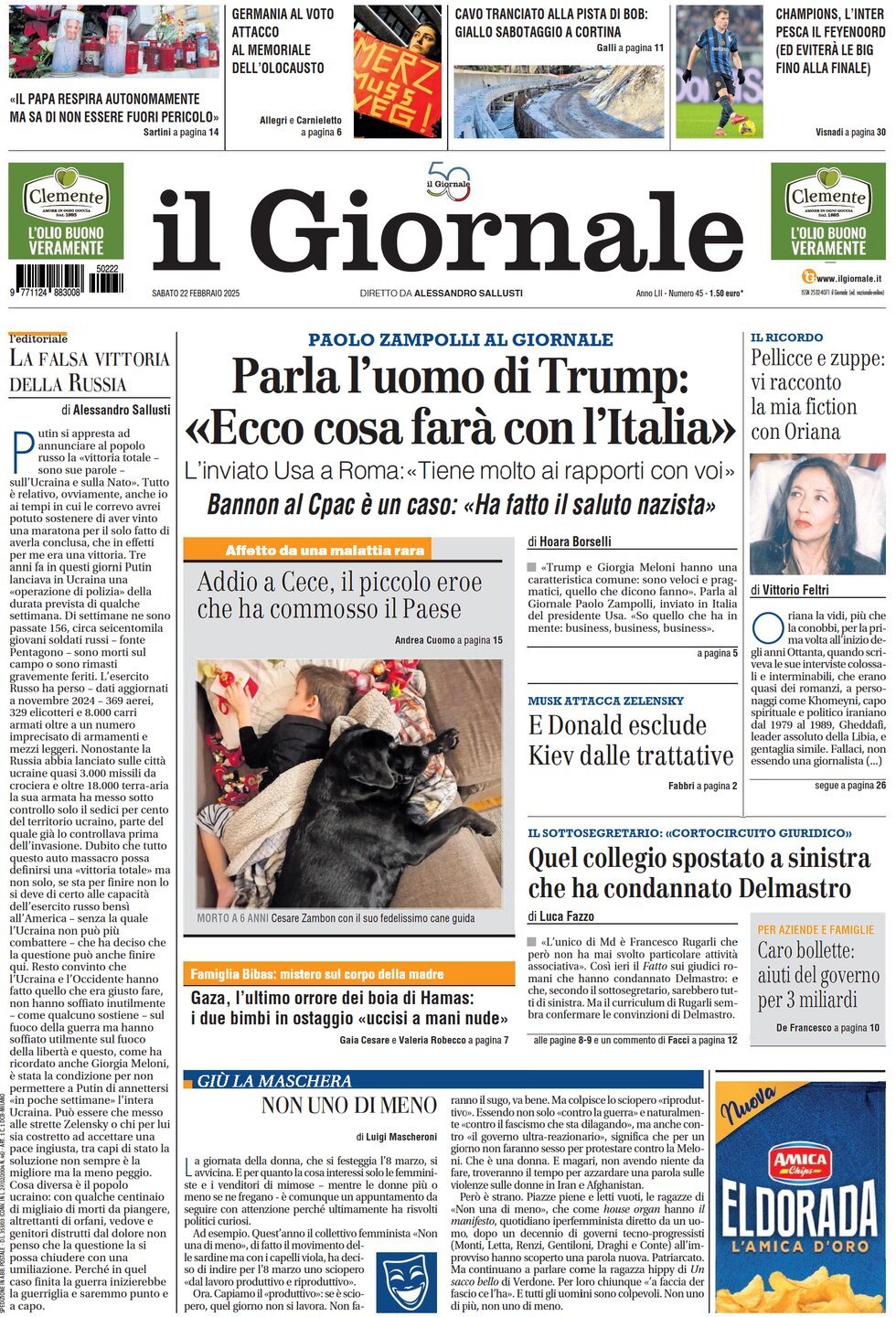 Prima-pagina-libero-edizione-di-oggi-22-02-2025