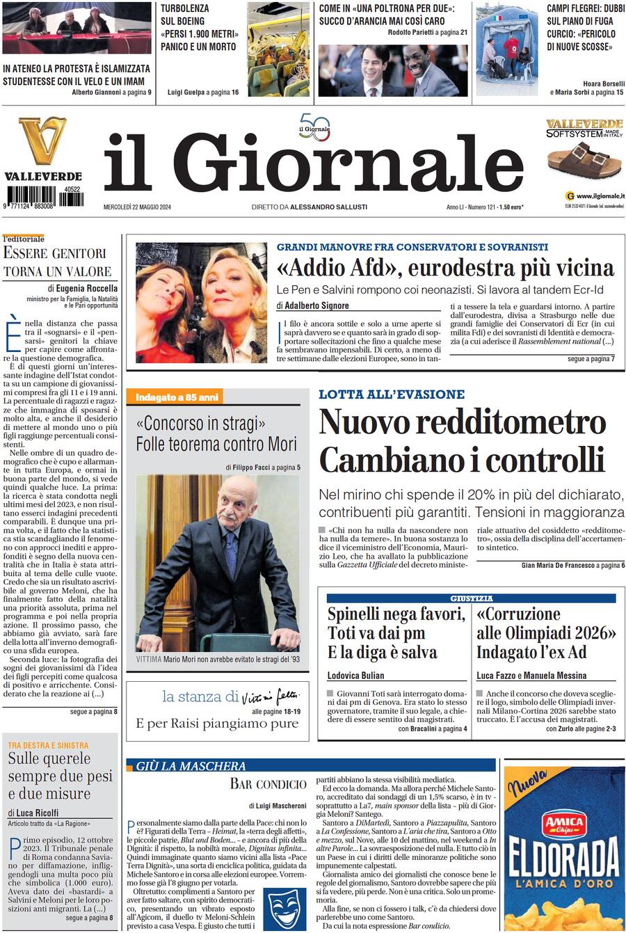 Prima-pagina-libero-edizione-di-oggi-22-05-2024