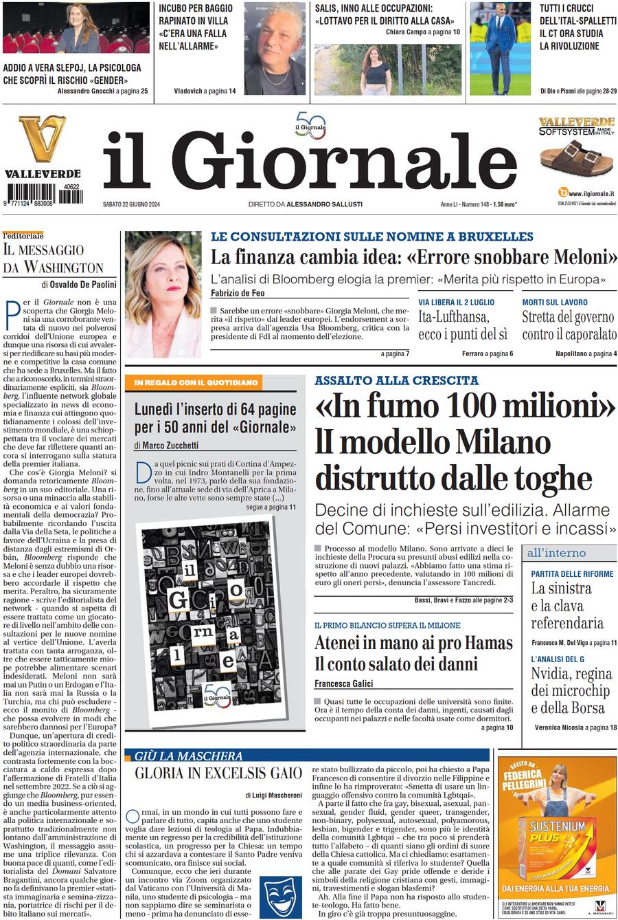 Prima-pagina-libero-edizione-di-oggi-22-06-2024