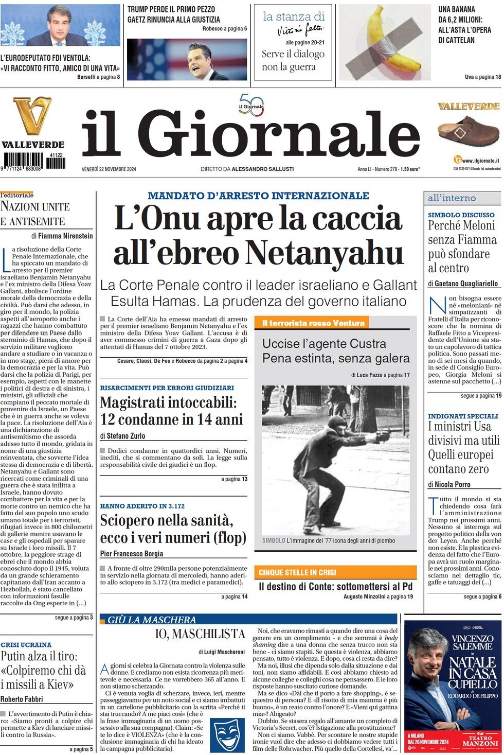 Prima-pagina-libero-edizione-di-oggi-22-11-2024