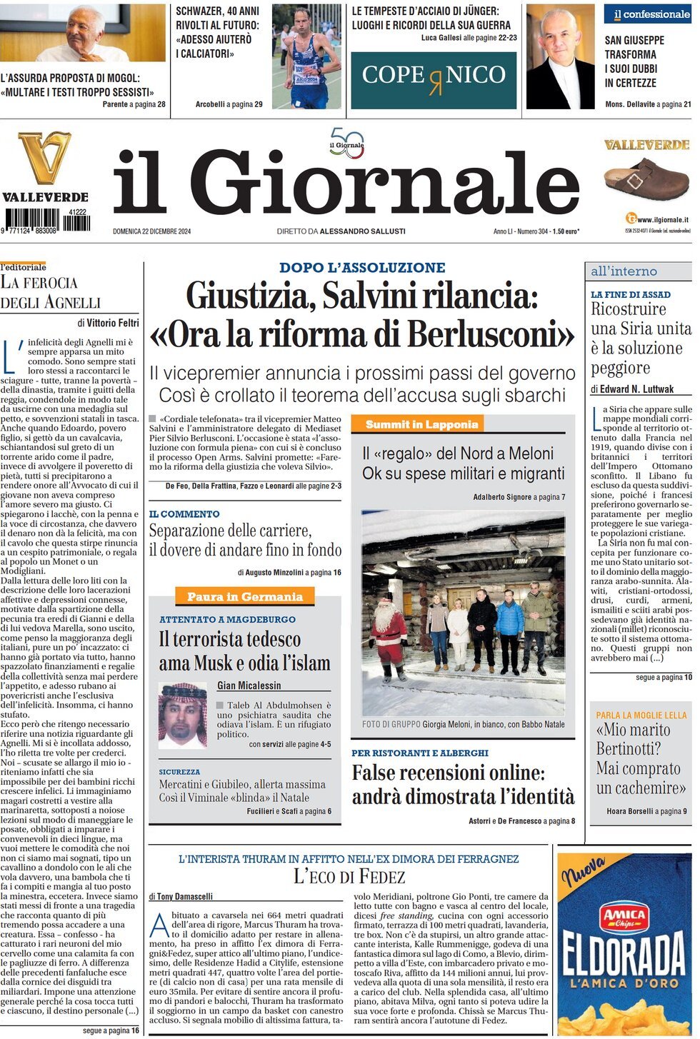 Prima-pagina-libero-edizione-di-oggi-22-12-2024