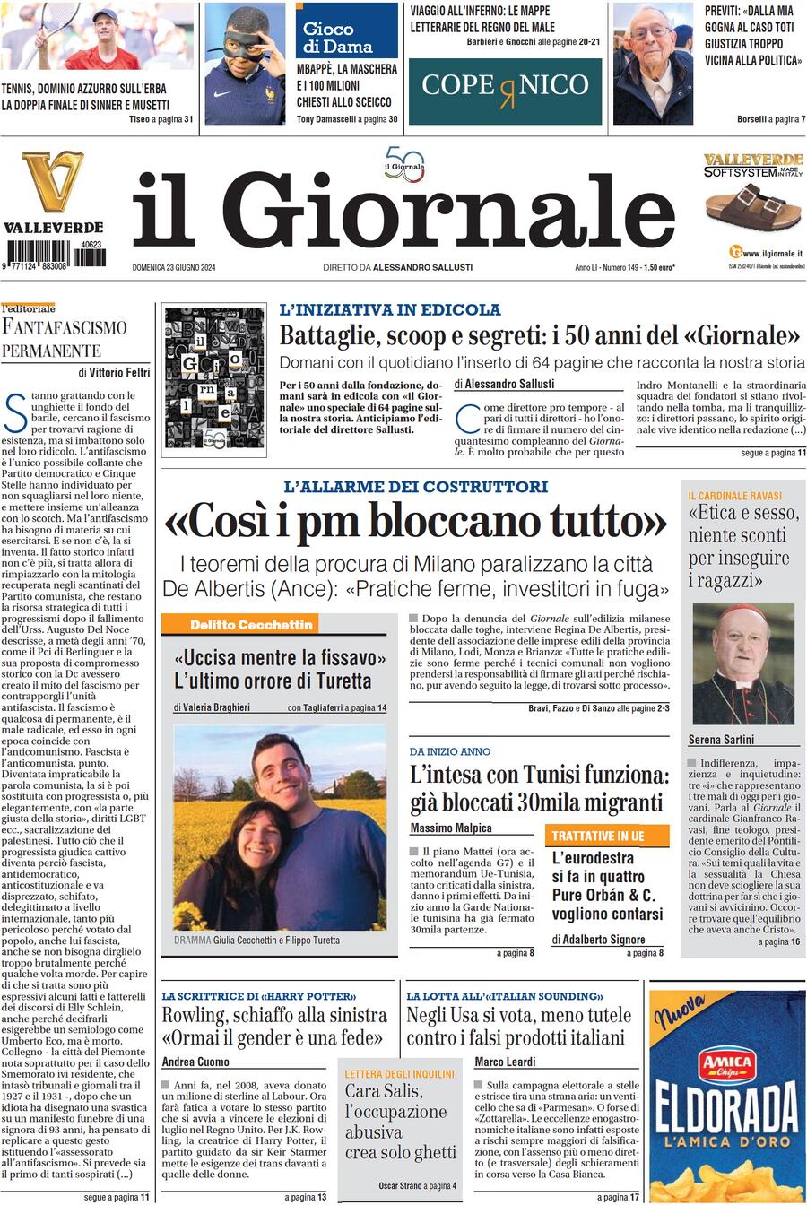 Prima-pagina-libero-edizione-di-oggi-23-06-2024