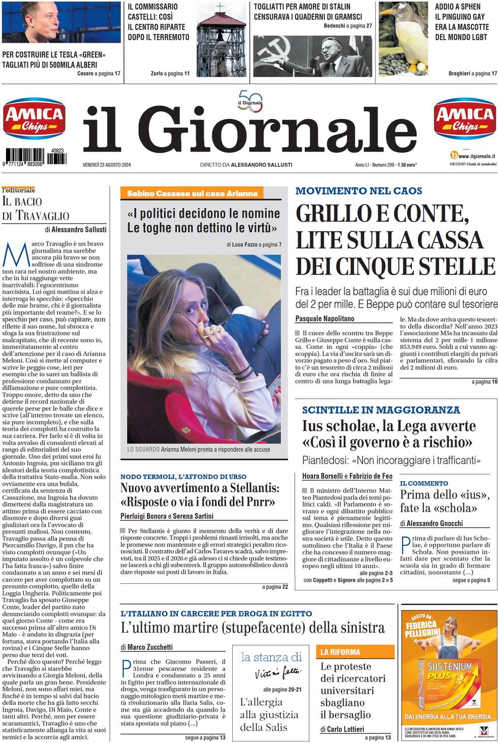 Prima-pagina-libero-edizione-di-oggi-23-08-2024