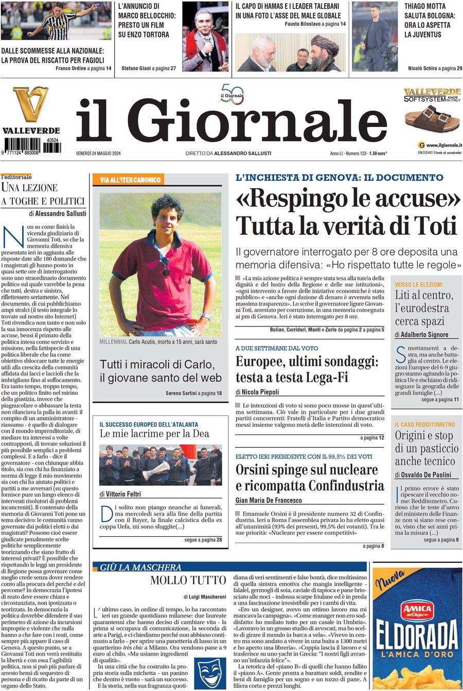 Prima-pagina-libero-edizione-di-oggi-24-05-2024