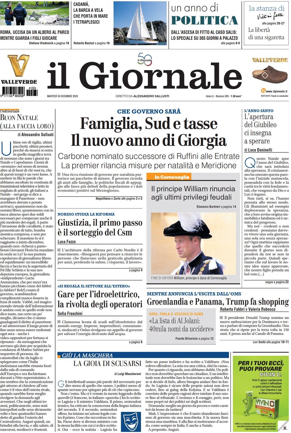 Prima-pagina-libero-edizione-di-oggi-24-12-2024