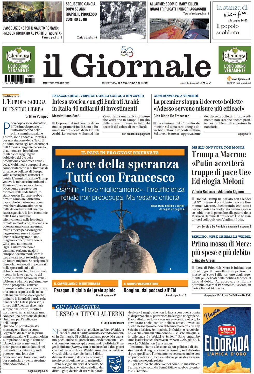 Prima-pagina-libero-edizione-di-oggi-25-02-2025