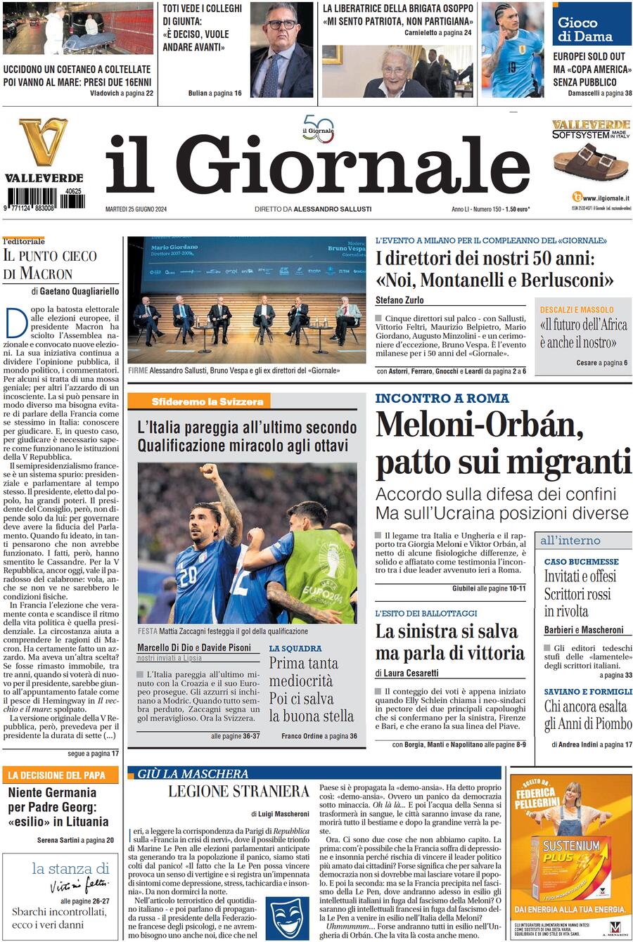 Prima-pagina-libero-edizione-di-oggi-25-06-2024