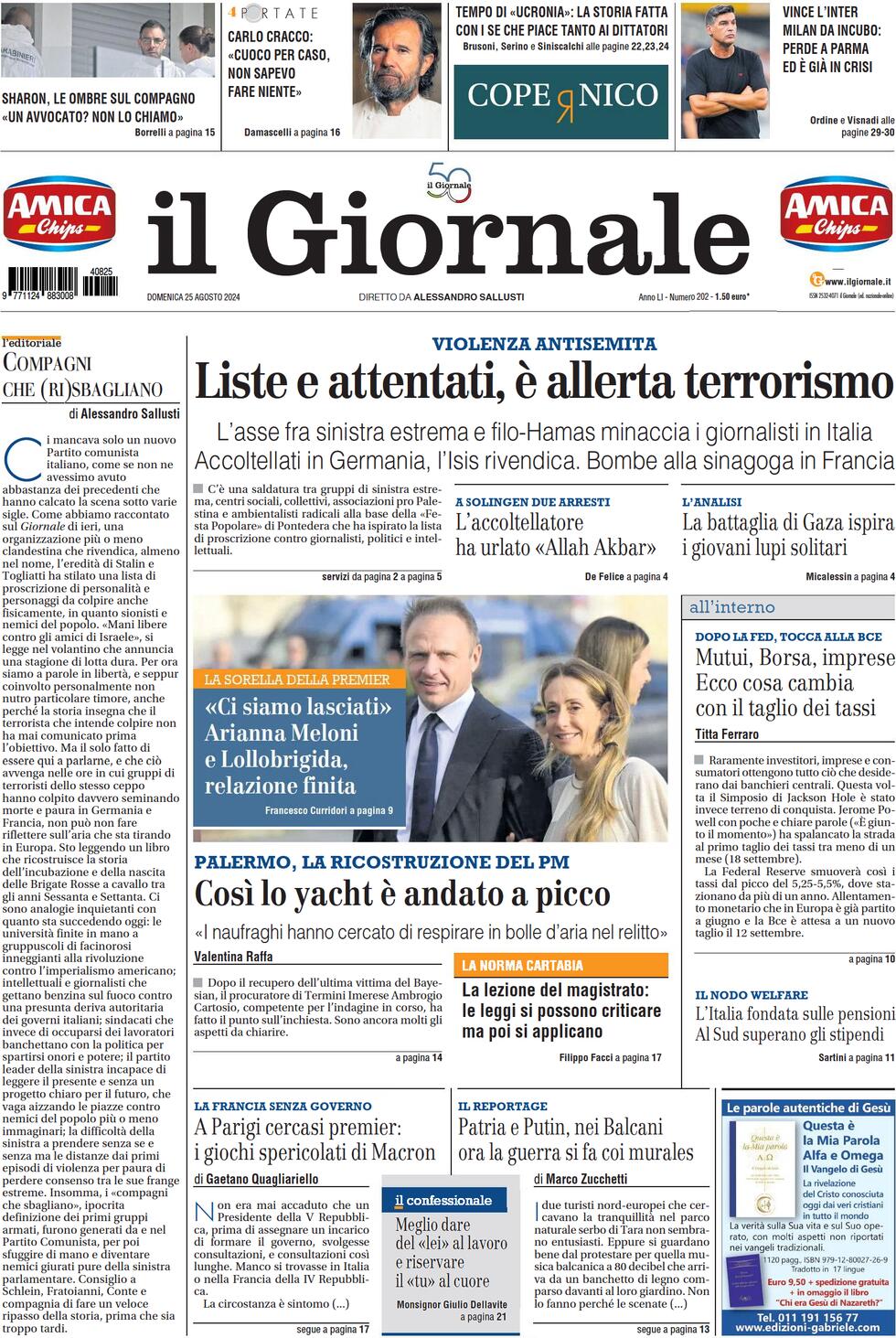 Prima-pagina-libero-edizione-di-oggi-25-08-2024