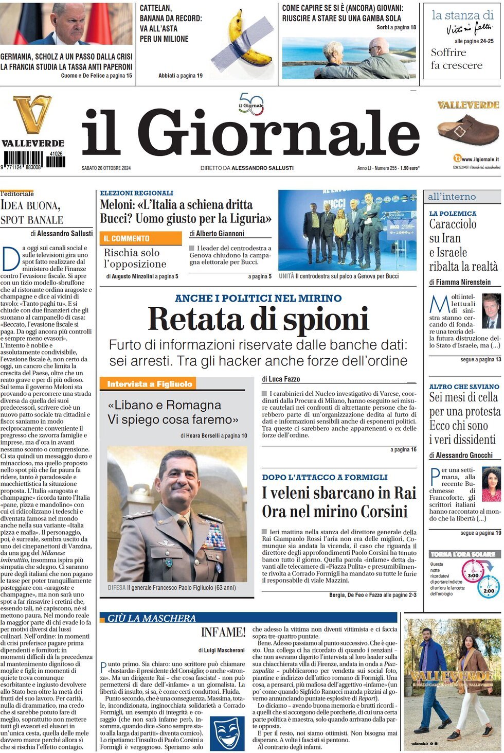 Prima-pagina-libero-edizione-di-oggi-26-10-2024