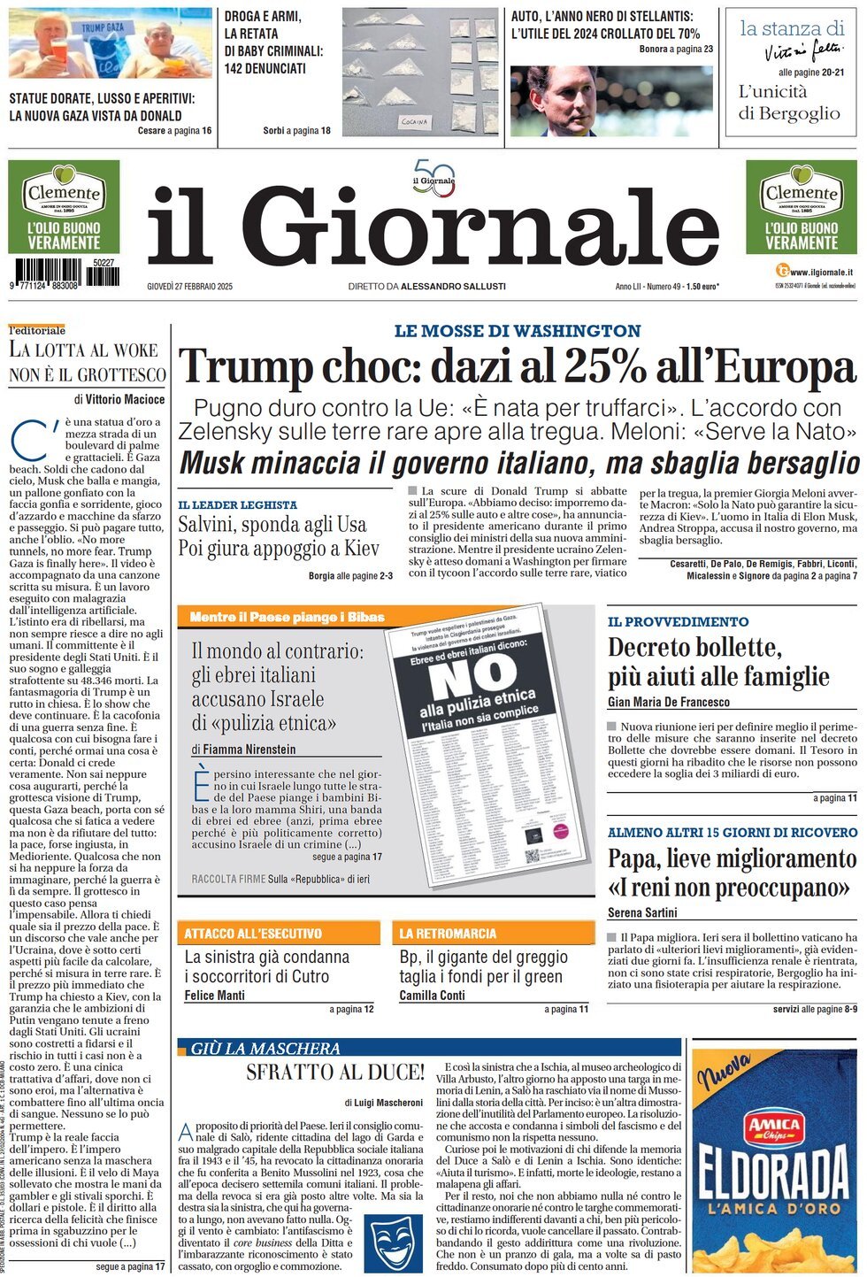 Prima-pagina-libero-edizione-di-oggi-27-02-2025