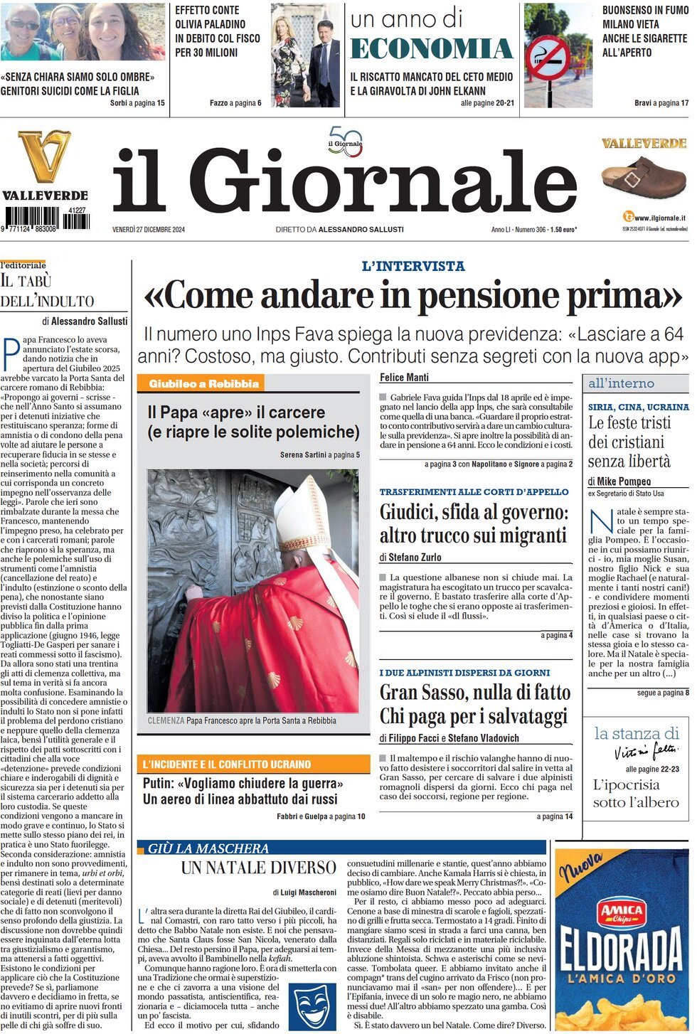 Prima-pagina-libero-edizione-di-oggi-27-12-2024