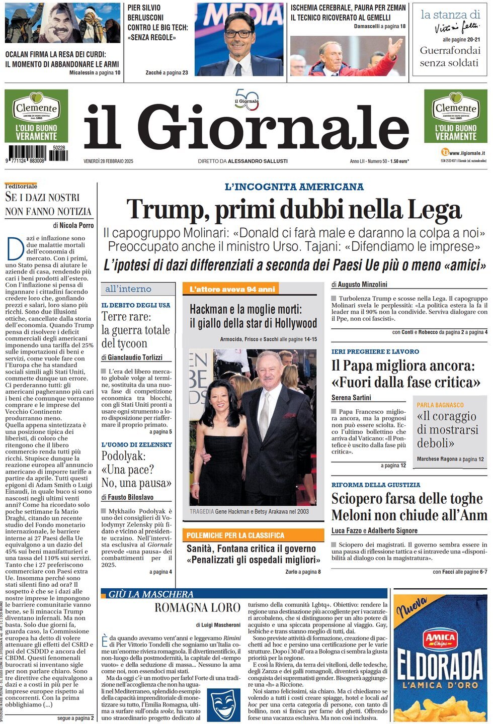 Prima-pagina-libero-edizione-di-oggi-28-02-2025